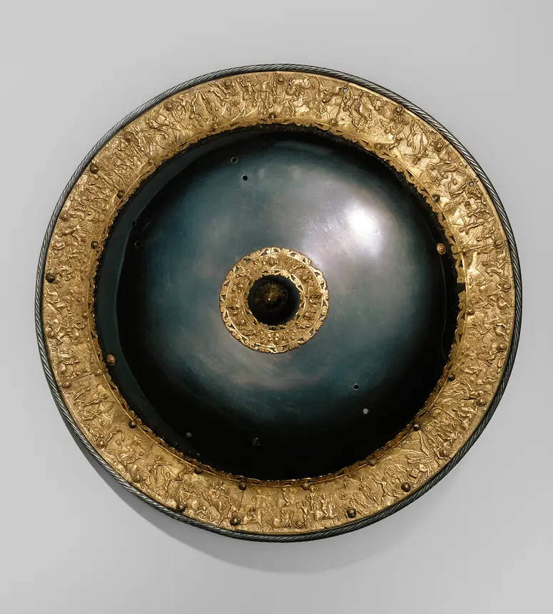 Schild der blau-goldenen Garnitur