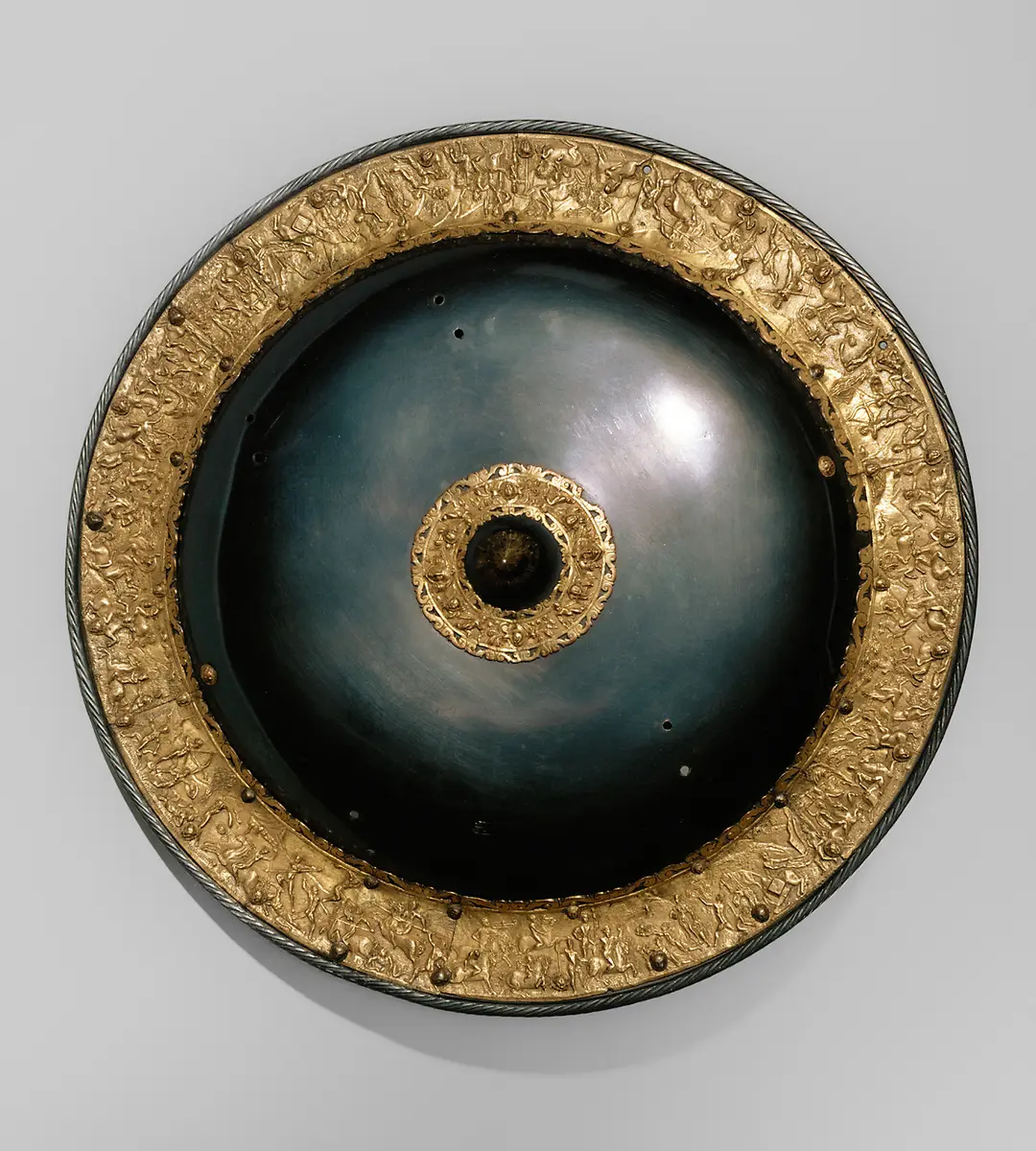 Schild der blau-goldenen Garnitur