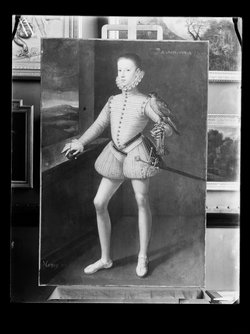 Erzherzog Wenzel (1561-1578) als Dreizehnjähriger mit einem Falken, ganze Figur
