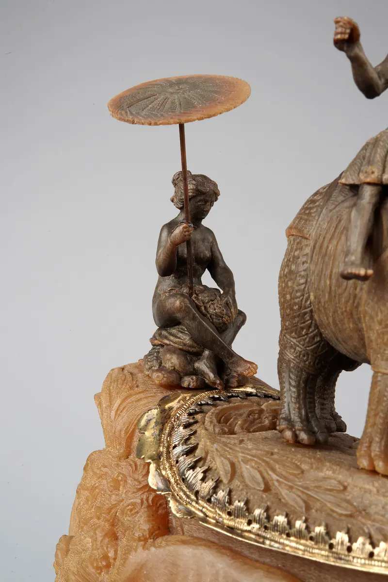Deckelpokal, Pokal, Aufsatz aus Rhinozeroshorn