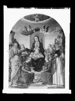 Altarwerk: Madonna mit Heiligen