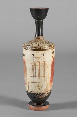 Szene an einer Grabstele