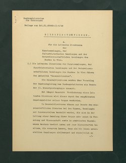 Dienstinstruktionen für die Direktoren der Kunstsammlungen, der Kulturhistorischen Sammlungen und der Naturwissenschaftlichen Sammlungen des Bundes in Wien