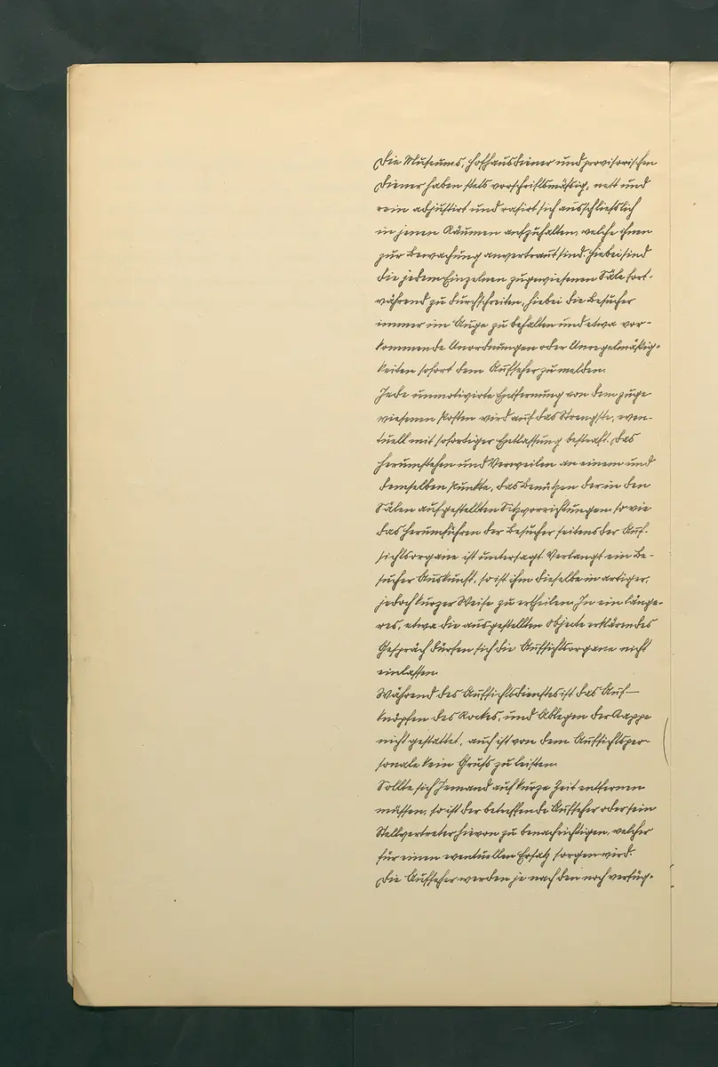 handschriftliche Dienstordnung für Museumsaufseher