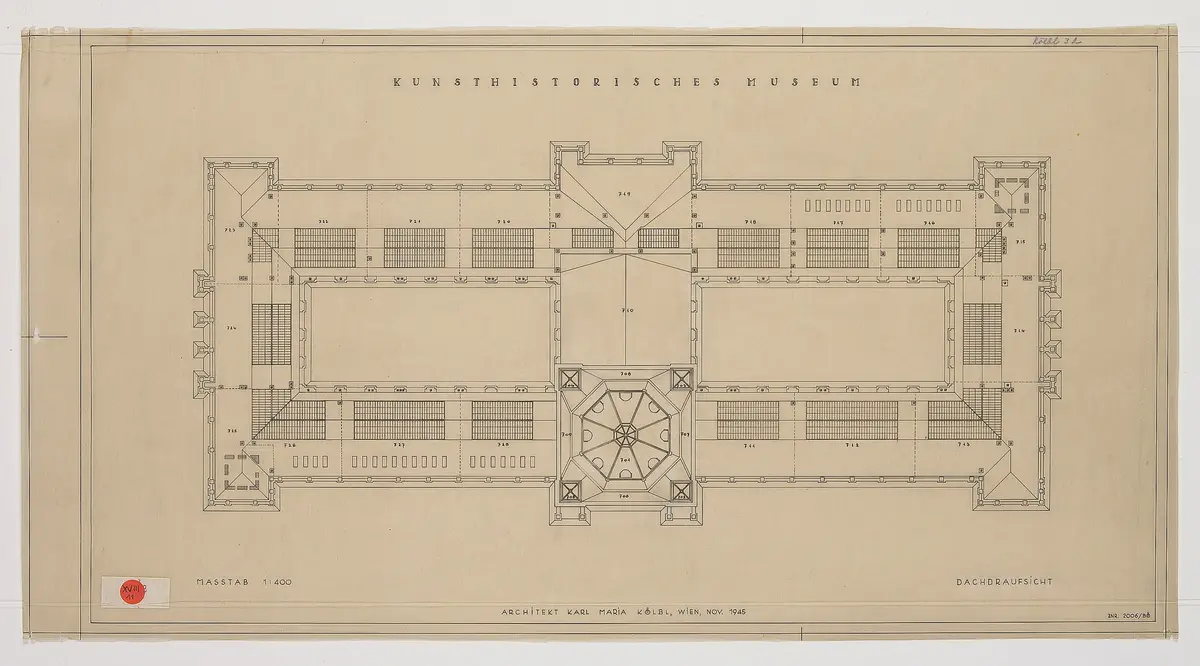 Kunsthistorisches Museum. Dachdraufsicht