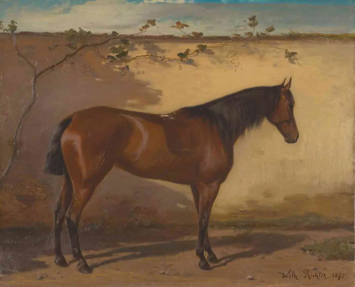 Bildnis eines dunkelbraunen Engländers der Kaiserin Elisabeth (Beauty 1874); Öl auf Leinwand, signiert und datiert 