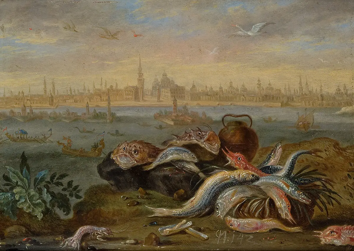 Ansichten aus den vier Weltteilen mit Szenen von Tieren: Venedig