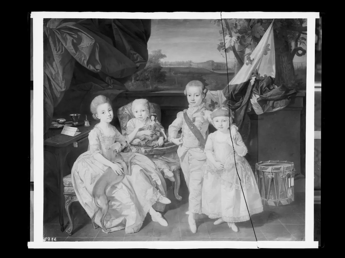 Prinz Ludwig von Parma (1773-1803) mit seinen drei ältesten Geschwistern Karoline (1770-1804), Marie Antonie (1774-1841) und Charlotte (1777-1813)