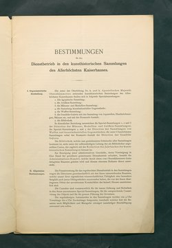 Bestimmungen für den Dienstbetrieb in den kunsthistorischen Sammlungen des Allerhöchsten Kaiserhauses