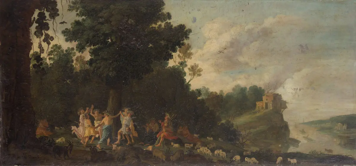 Landschaft mit tanzenden Hirten
