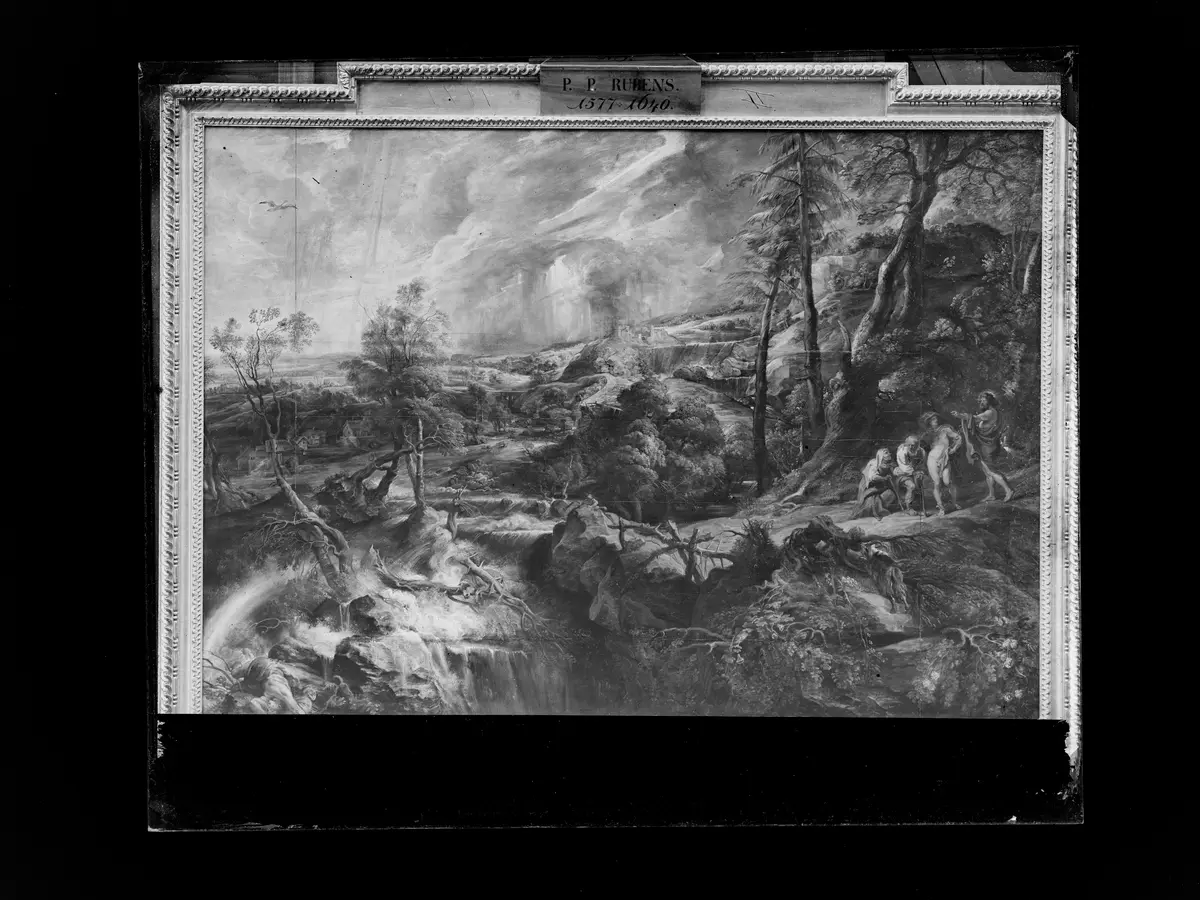 Gewitterlandschaft mit Jupiter, Merkur, Philemon und Baucis