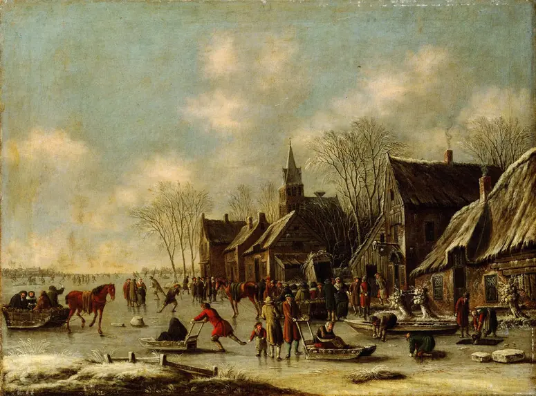 Winterlandschaft mit Eisvergnügen