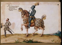 Blatt aus dem Turnierbuch Erzherzog Ferdinands II.