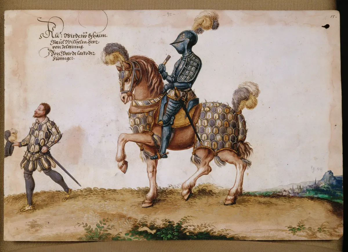 Blatt aus dem Turnierbuch Erzherzog Ferdinands II.