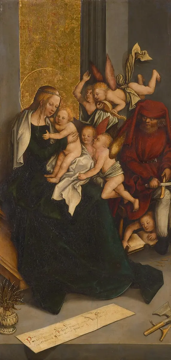 Heilige Familie mit Engeln