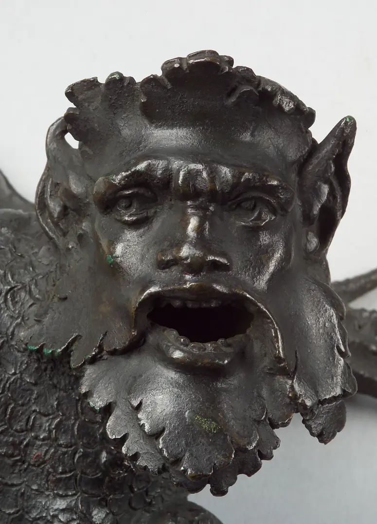 Statuette, Kleinbronze, Bronze, Seedrache, Meermonster, Seemonster