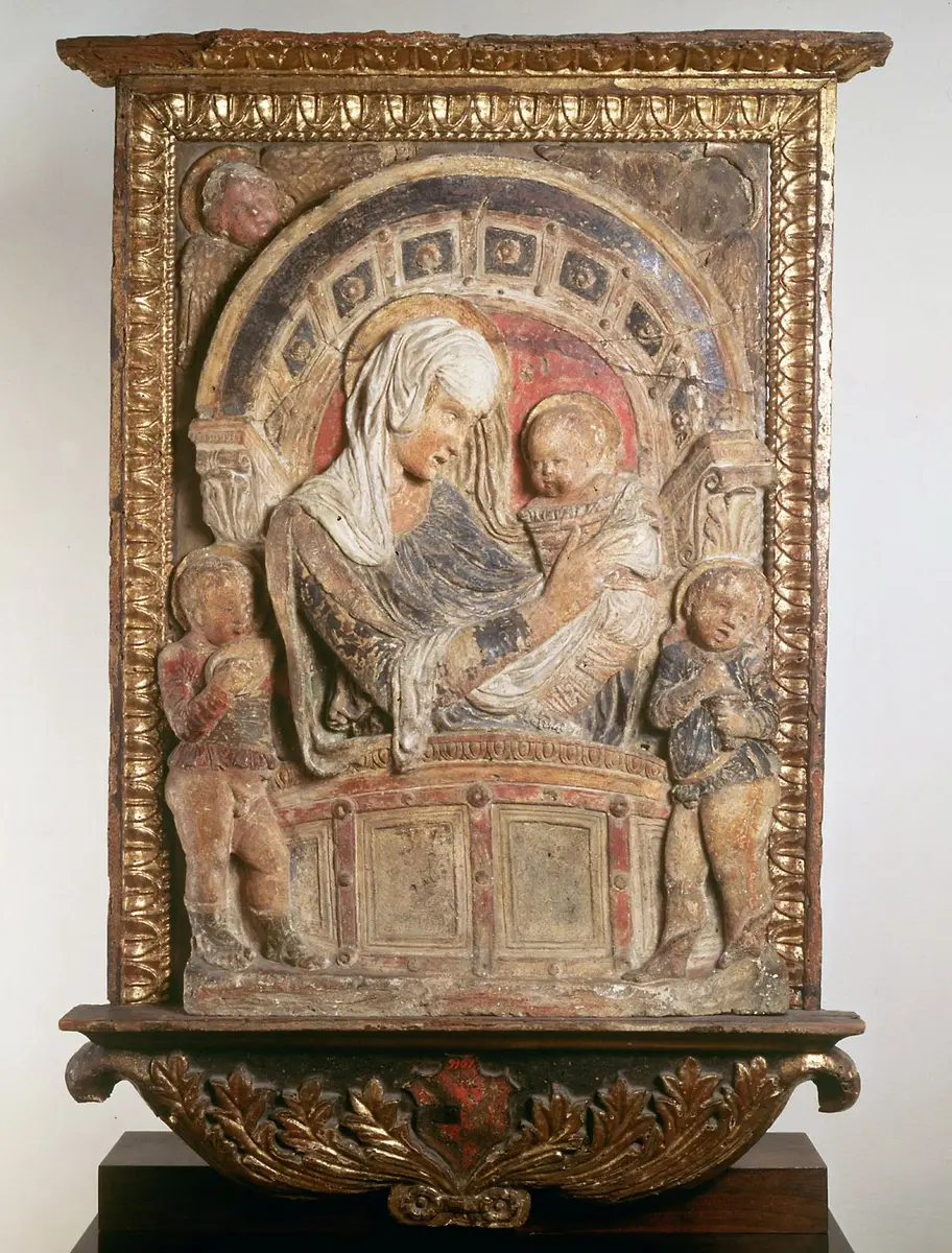 Madonna mit Kind und zwei musizierenden Engeln