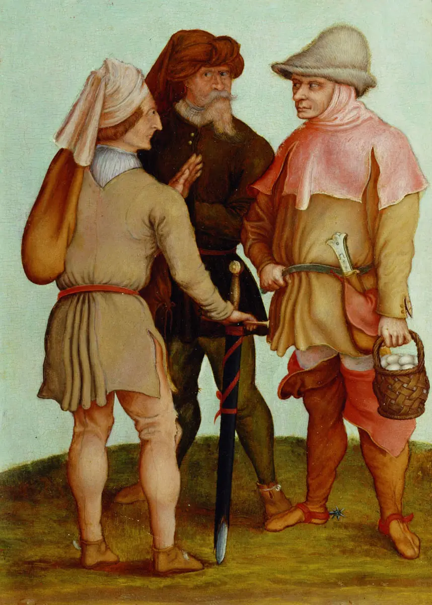 Zwei Bauern und ein Soldat