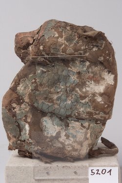 Scheinmumie eines Pavians in Kartonageüberzug