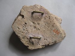 Fragment aus dem linken Teil einer Nillandschaft: Krokodil auf Lotosblüte