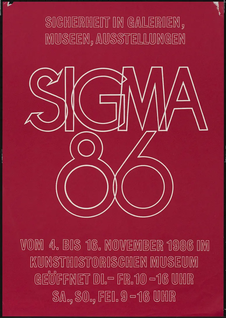 SIGMA 86. Sicherheit in Galerien, Museen, Ausstellungen