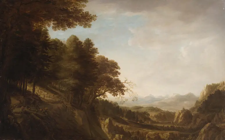 Waldige Gebirgslandschaft