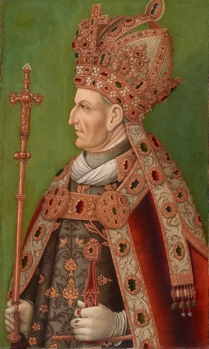 Kaiser Friedrich III. (1415-1493), Bildnis im Profil, nach einem offiziellen Kaiserporträt, Halbfigur