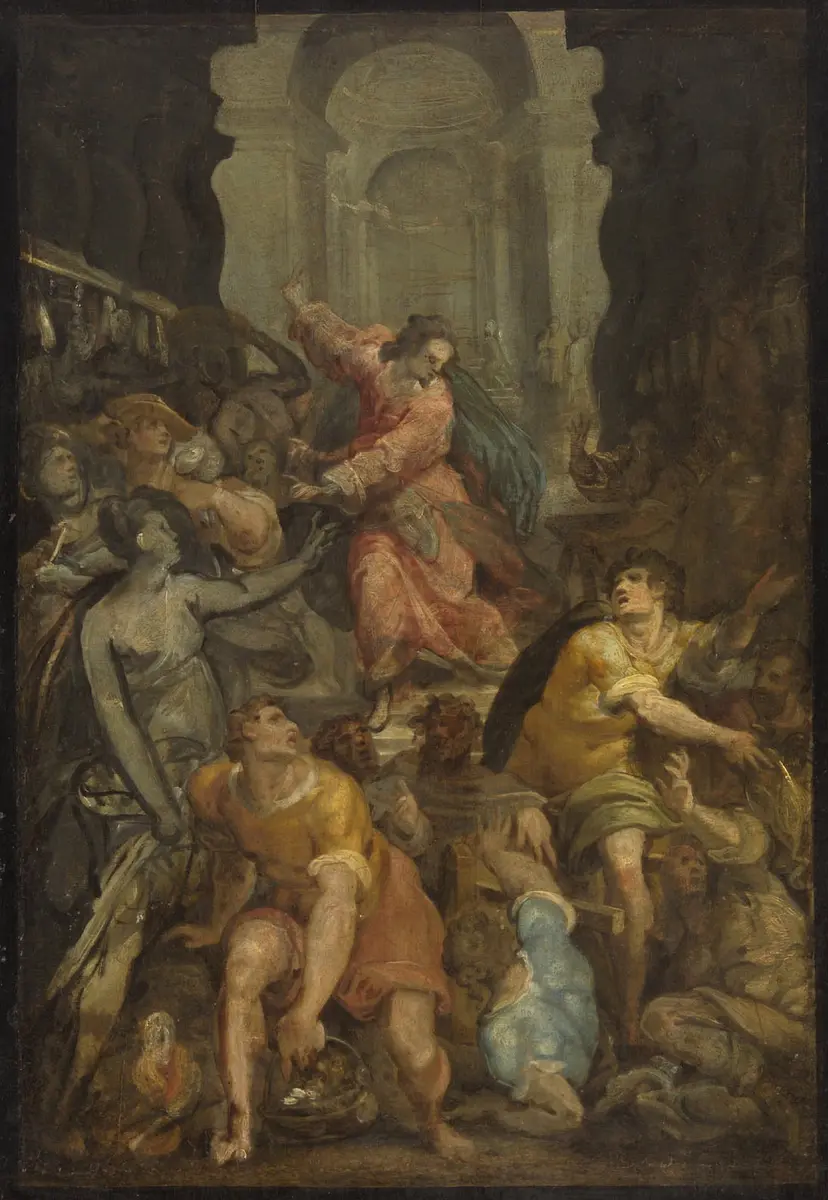Christus vertreibt die Händler aus dem Tempel (?)