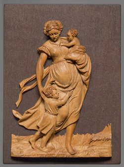 Fries mit den allegorischen Figuren der Musen und Tugenden