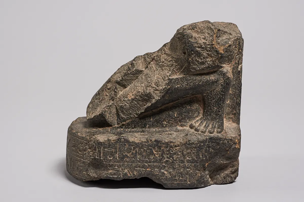 Unterteil einer knienden Statuette des Hor-em-achbit