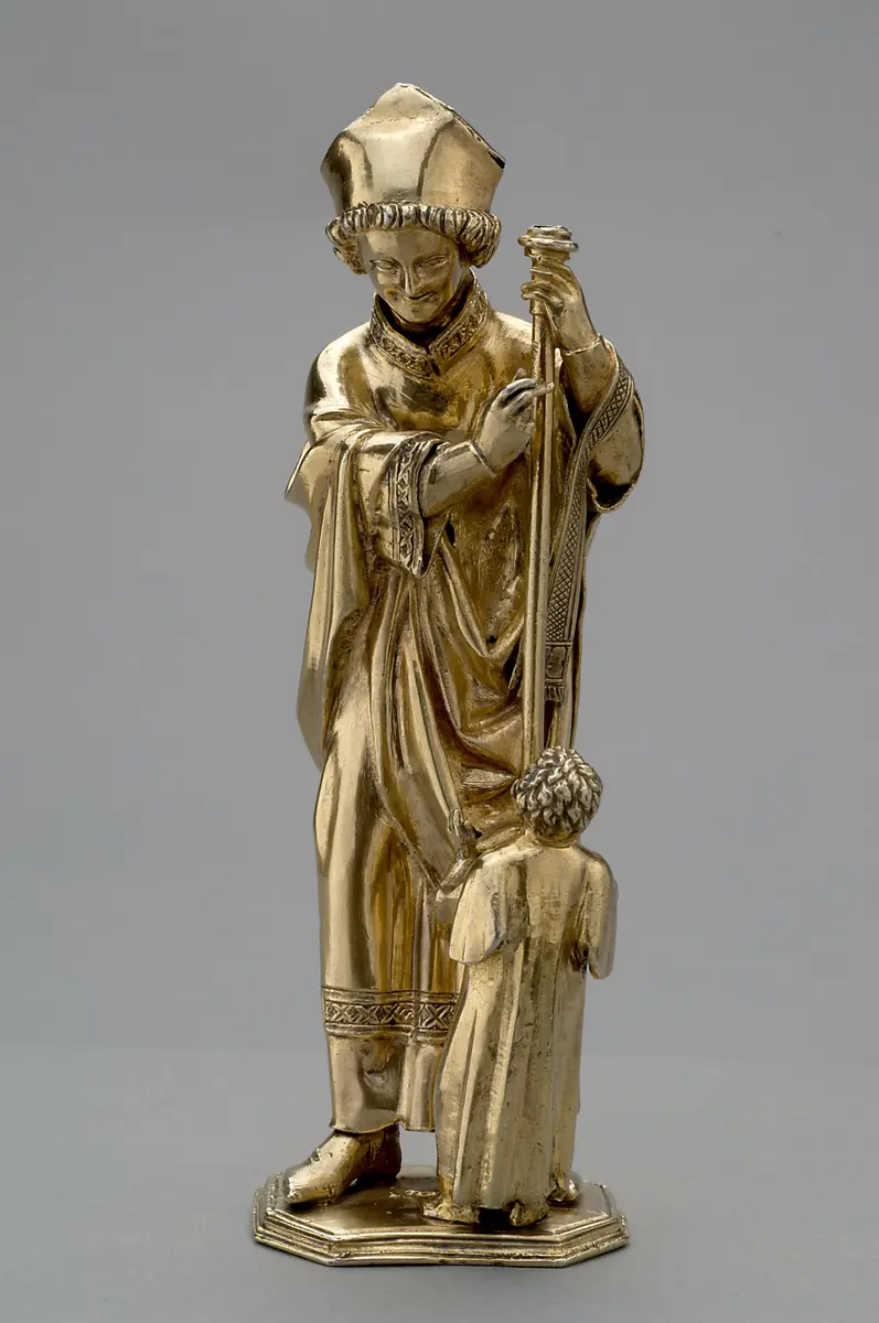 Hl. Bischof mit einem Knaben (Fragment)