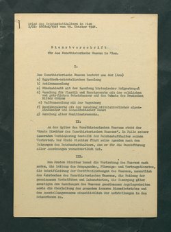 Dienstvorschrift für das Kunsthistorische Museum in Wien