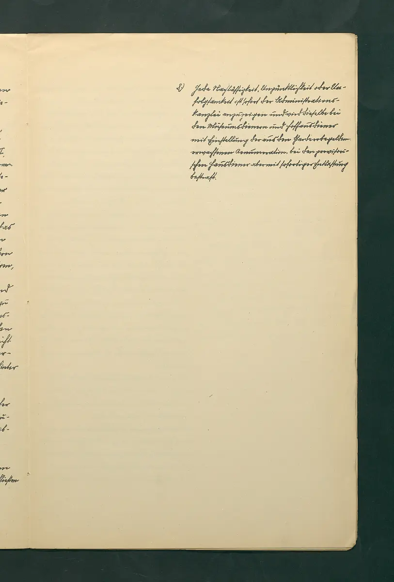 handschriftliche Dienstordnung für Museumsaufseher
