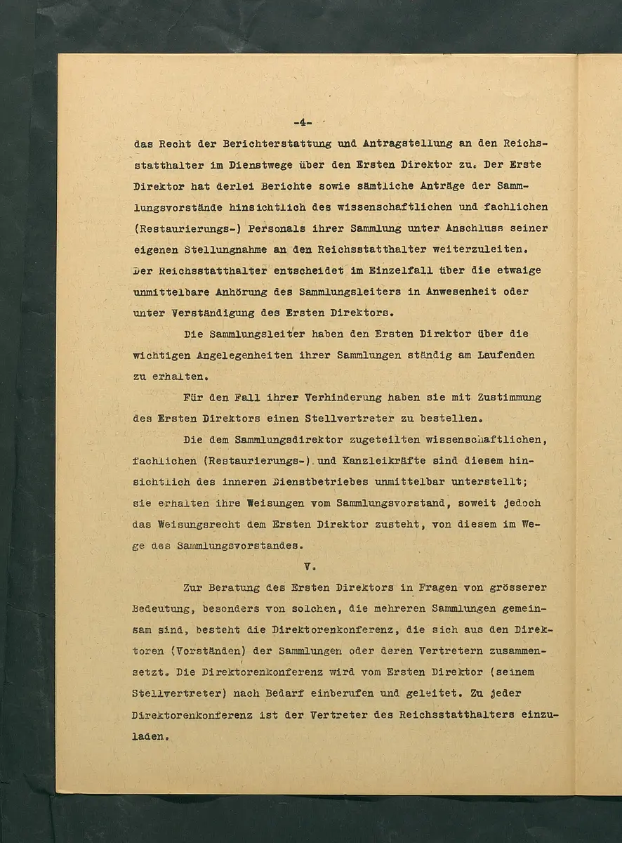 Dienstvorschrift für das Kunsthistorische Museum in Wien
