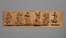 Fries mit den allegorischen Figuren der Musen und Tugenden