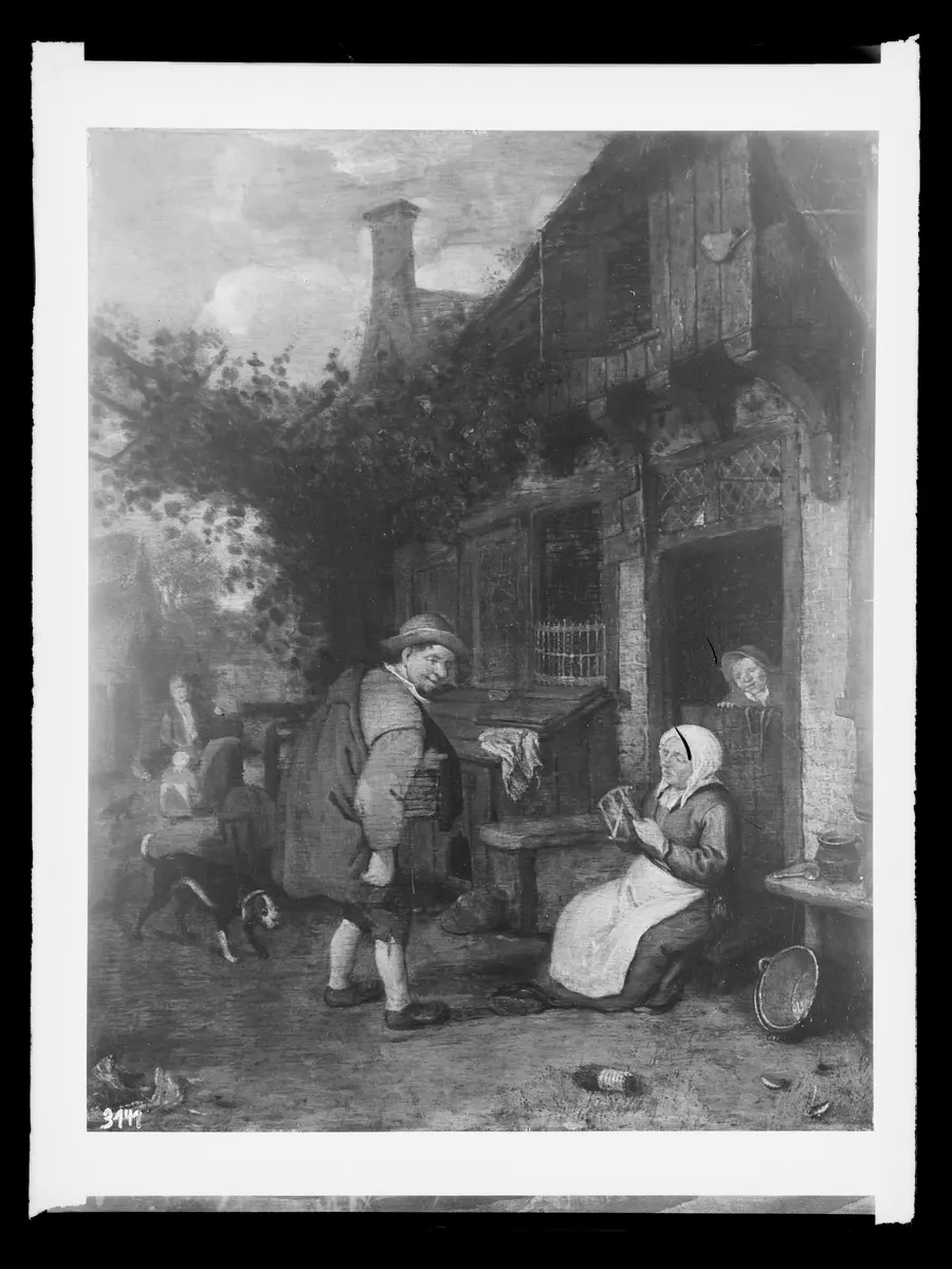 Bauernpaar vor einem Haus