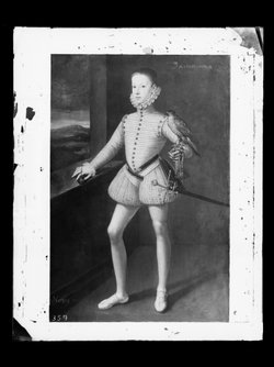Erzherzog Wenzel (1561-1578) als Dreizehnjähriger mit einem Falken, ganze Figur