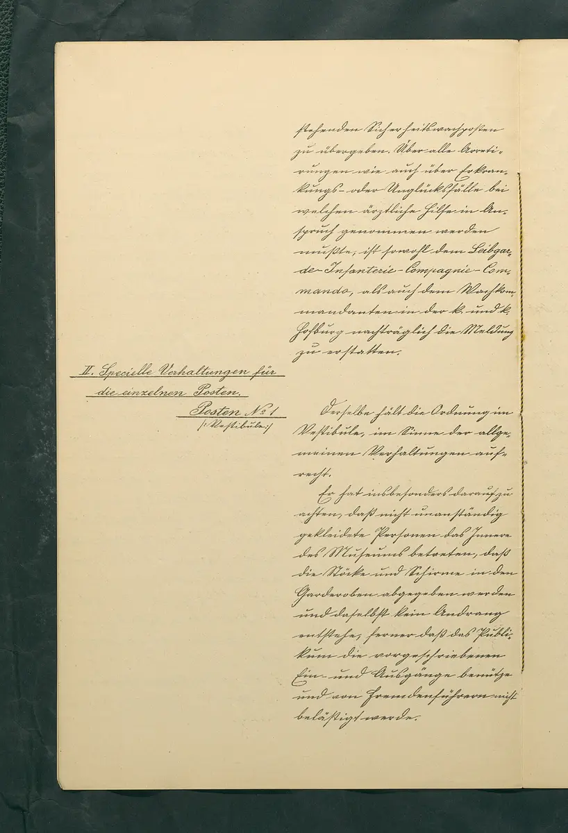 Verhaltungen für Wachposten der k. u. k. Leibgarde-Infanterie-Compagnie