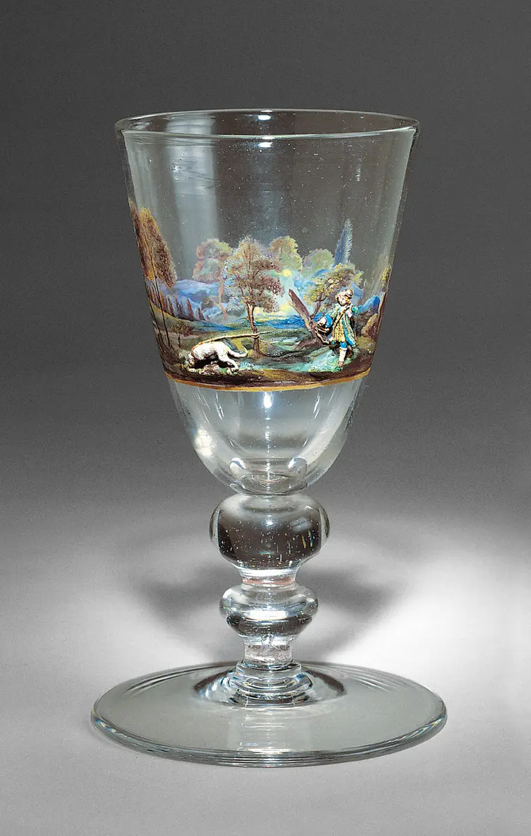 Kelchglas mit Jagdfries 