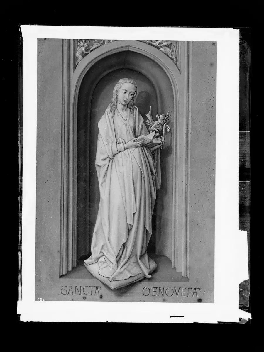 Hl. Genoveva (in den Zwickeln das Opfer von Kain und Abel und Kains Brudermord)