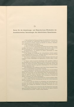 Bestimmungen für den Dienstbetrieb in den kunsthistorischen Sammlungen des Allerhöchsten Kaiserhauses