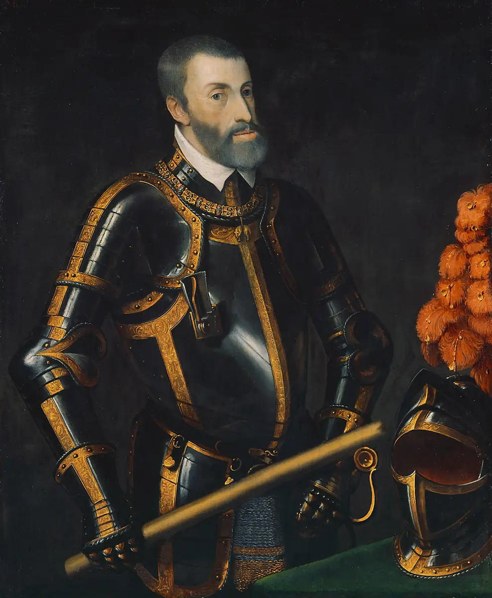 Kaiser Karl V. (1500-1558) im Harnisch, Bildnis in halber Figur