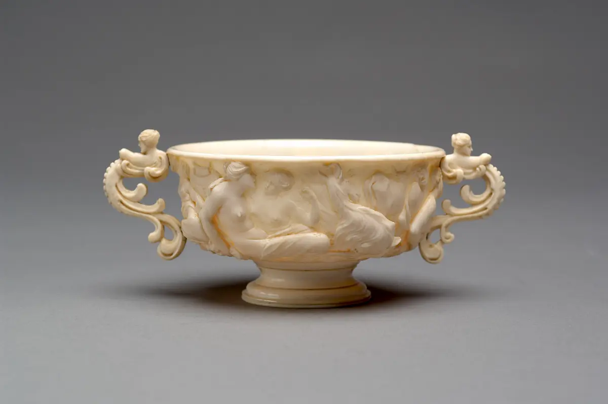 Double-handled Bowl with Mythological and Peasant Scenes