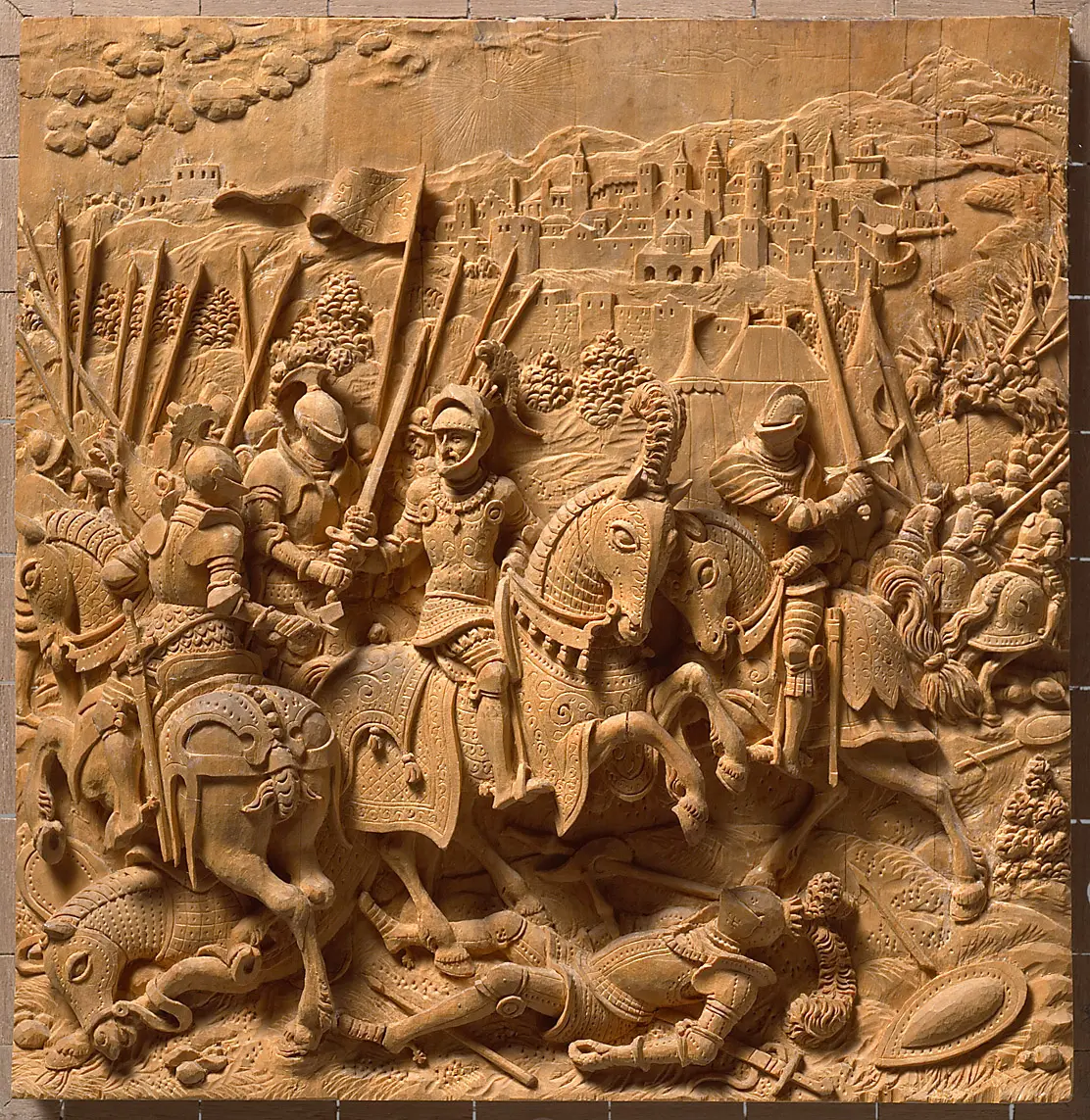 Die Gefangennahme König Franz I. v. Frankreich in der Schlacht bei Pavia 1525 aus einer Serie von 8 Darstellungen der Siege Kaiser Karls V.