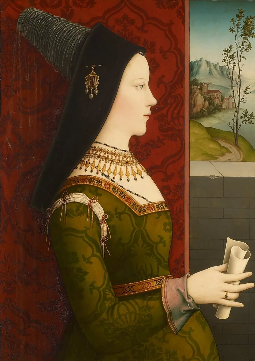Maria von Burgund (1458-1482), Halbfigur im Profil