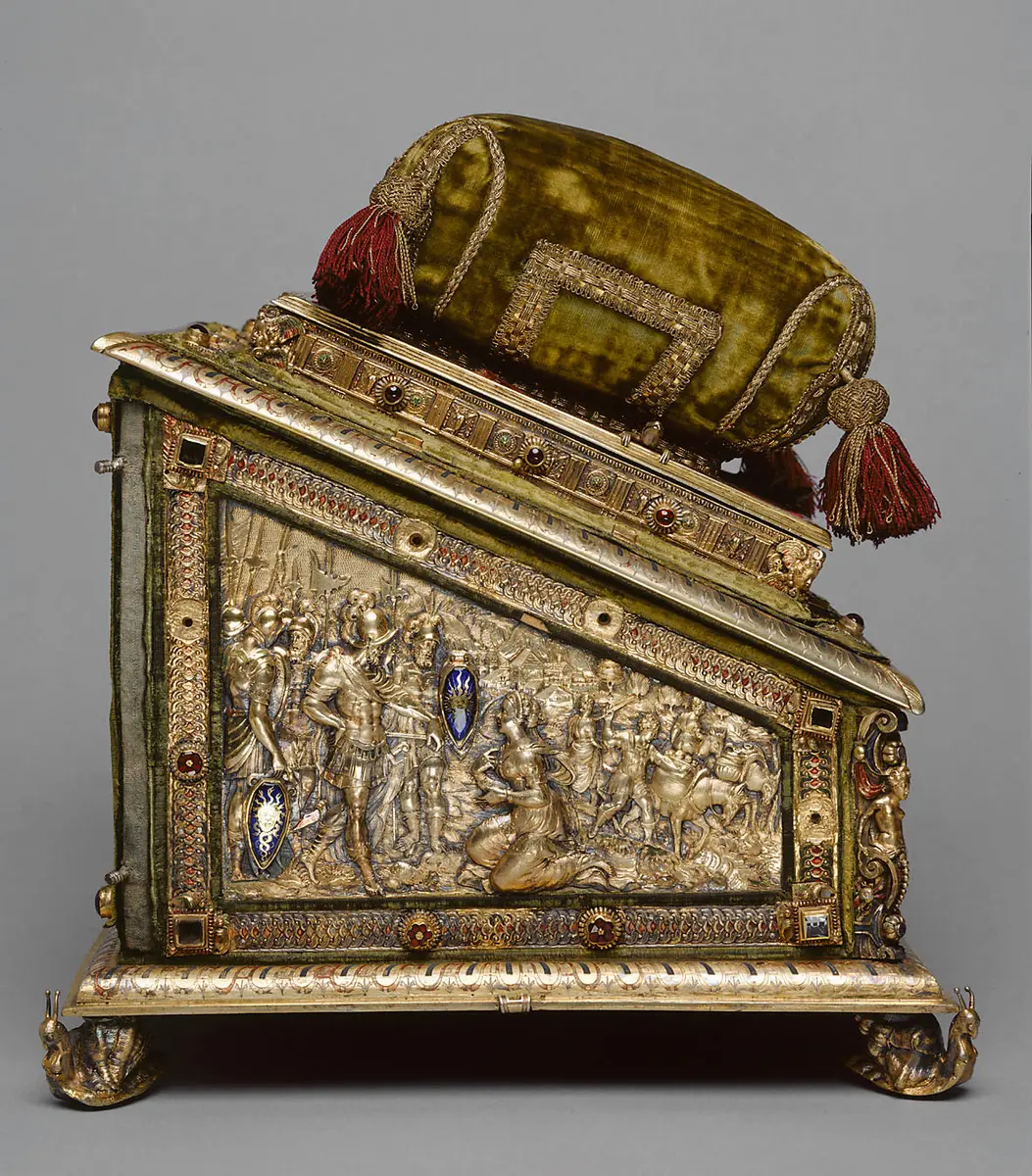 Nähkästchen der Erzherzogin Claudia von Medici (mit Polster zum Spitzenklöppeln)