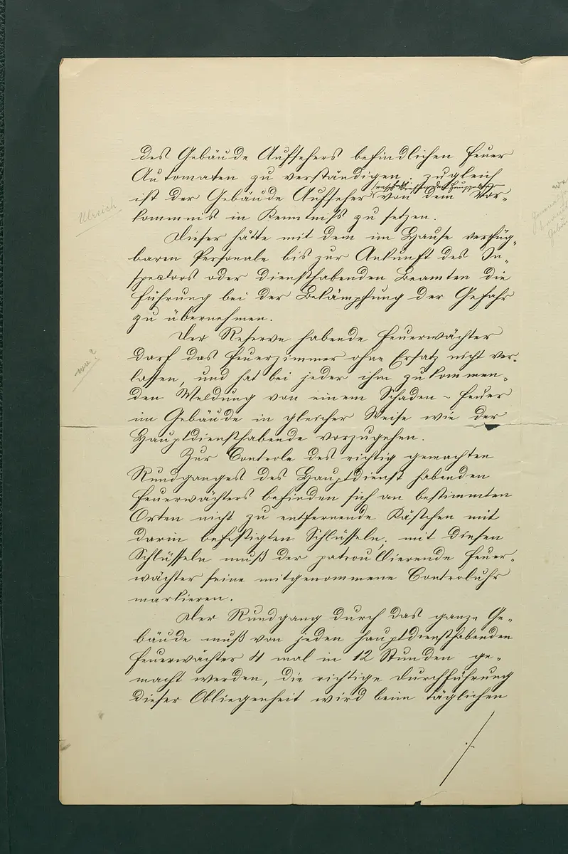 Feuerwachordnung für das Kunsthistorische Museum