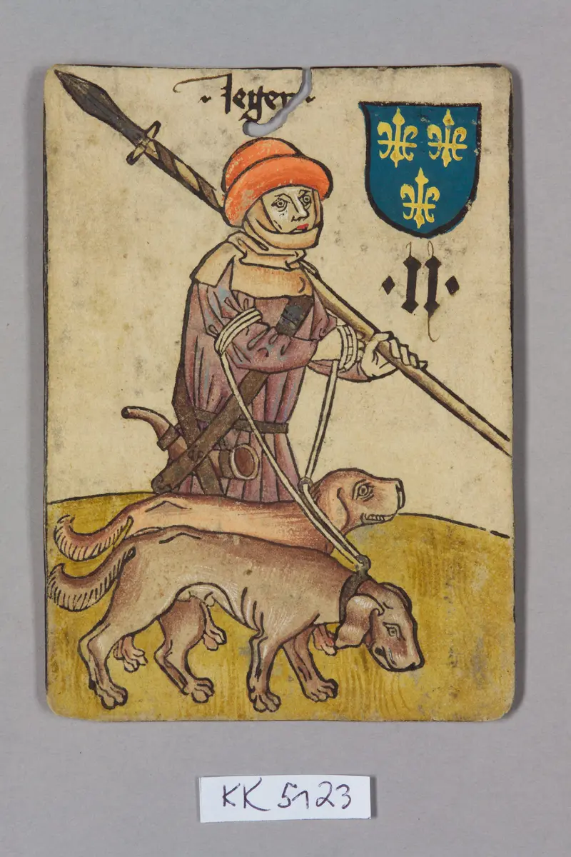 Spielkarte, Frankreich, Jäger (Zwei), aus dem sog. Hofämterspiel
