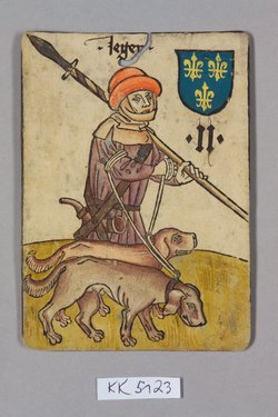 Spielkarte, Frankreich, Jäger (Zwei), aus dem sog. Hofämterspiel