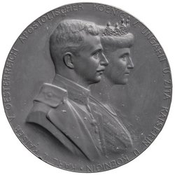 Habsburg: Karl I. und Zita, Medaille der Stadt Wien auf die Thronbesteigung